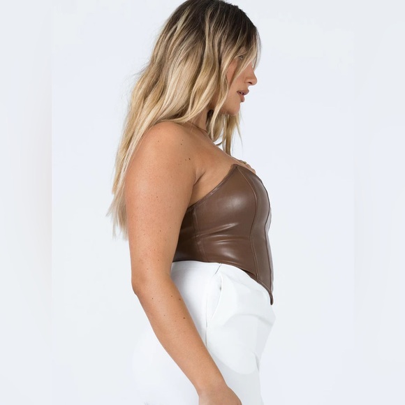 PRINCESS POLLY JESSICA PU BUSTIER BROWN NWT - Picture 4 of 10